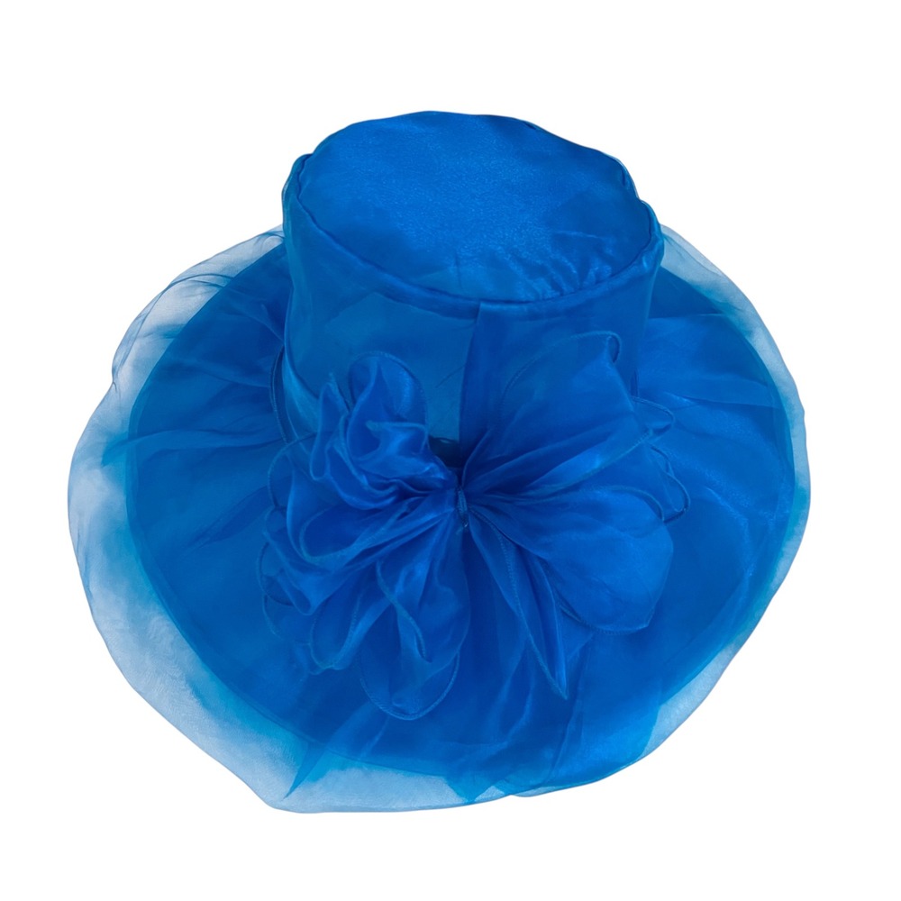 NEW Womens Royal Blue Formal Dress Hat Kentucky Derby Wedding Church Occasion - Picture 5 of 6